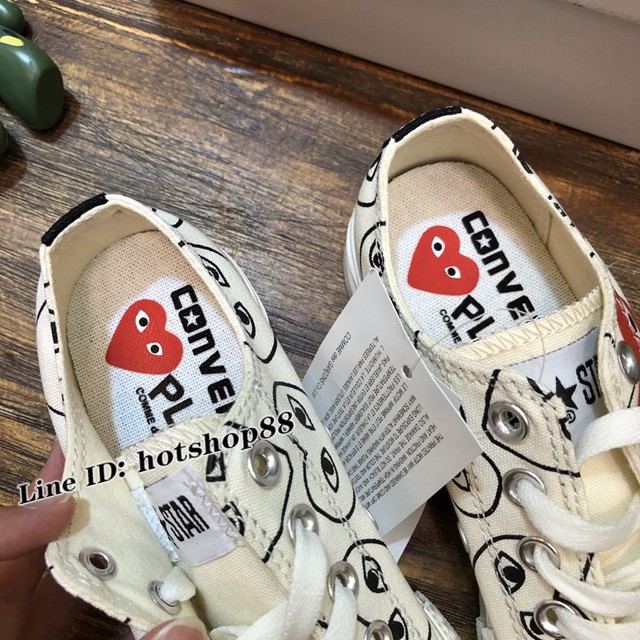 匡威帆1970桃心圖案帆布鞋 高版本匡威CONVERSE匡威x川久保玲愛心聯名款帆布板鞋 dx2880